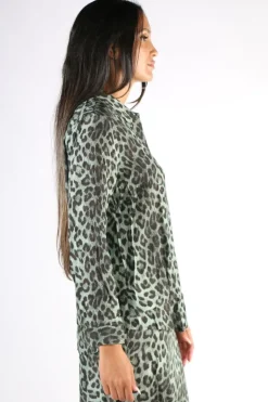 Animal Print Shirt In Green By Jump