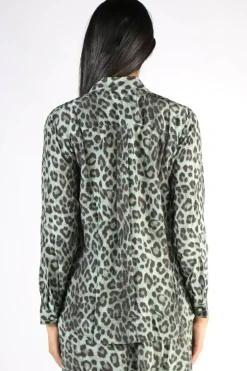 Animal Print Shirt In Green By Jump