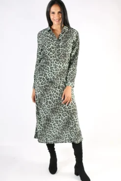 Animal Print Shirt In Green By Jump
