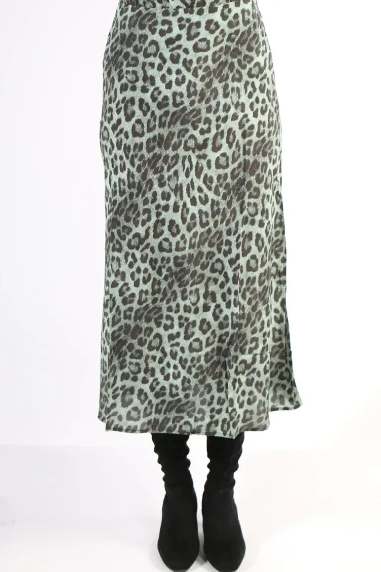 Animal Print Skirt In Green By Jump