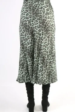 Animal Print Skirt In Green By Jump