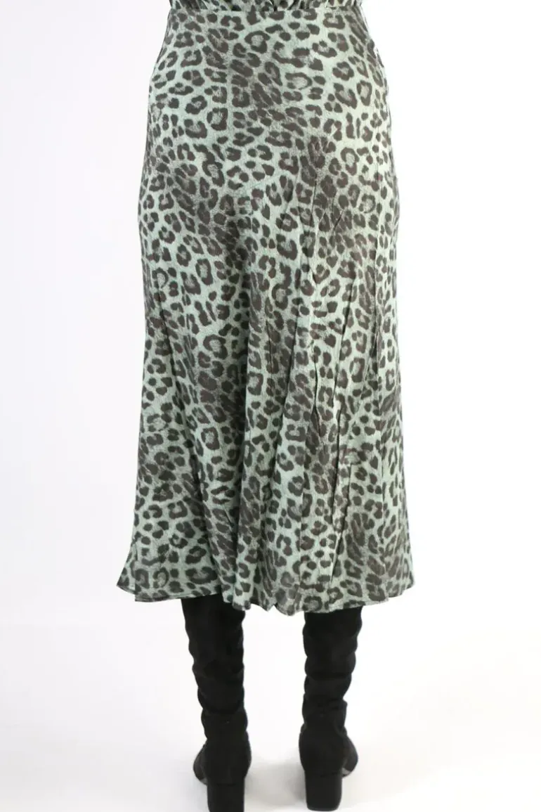 Animal Print Skirt In Green By Jump