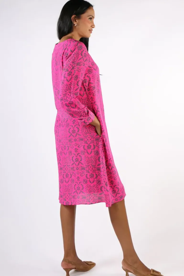 Anupamaa Monica Tuscan Dress In Fuchsia