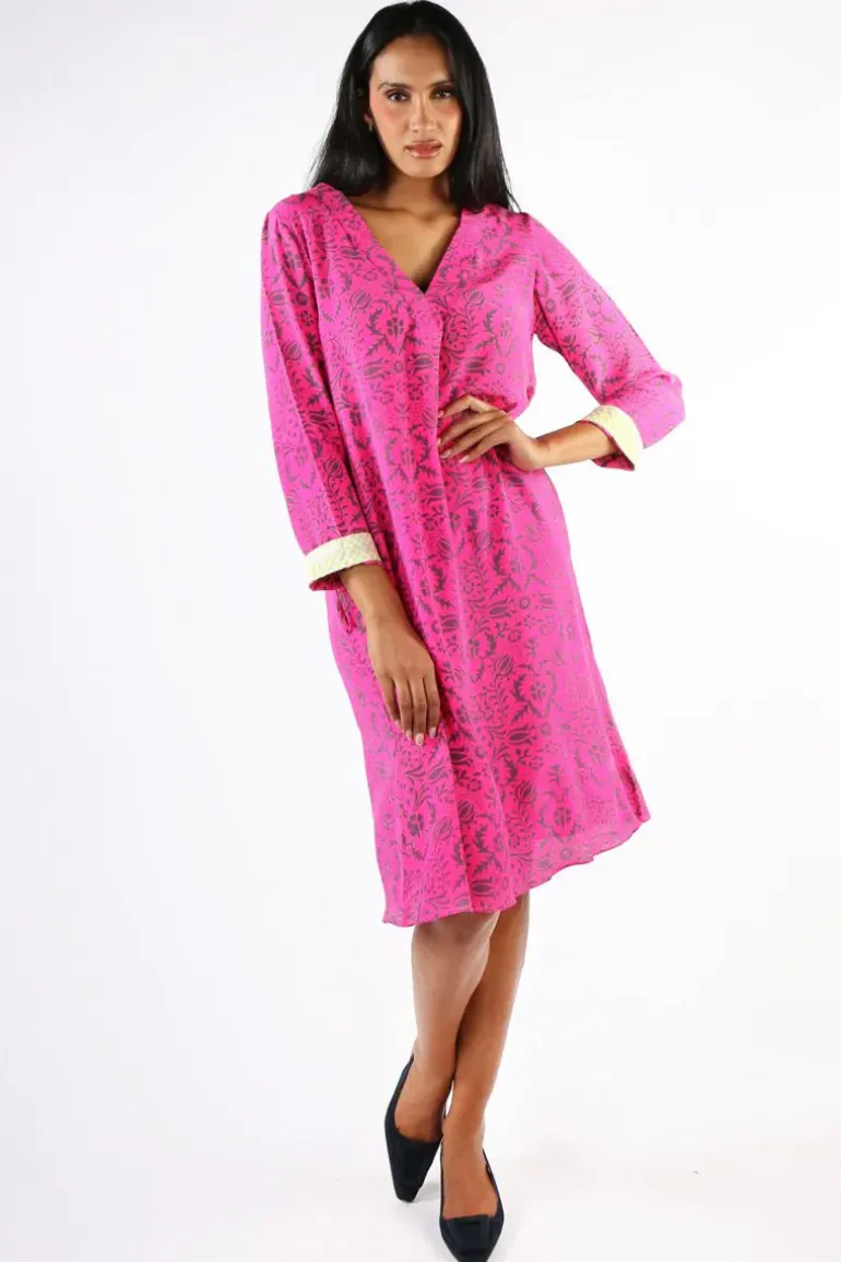 Anupamaa Monica Tuscan Dress In Fuchsia