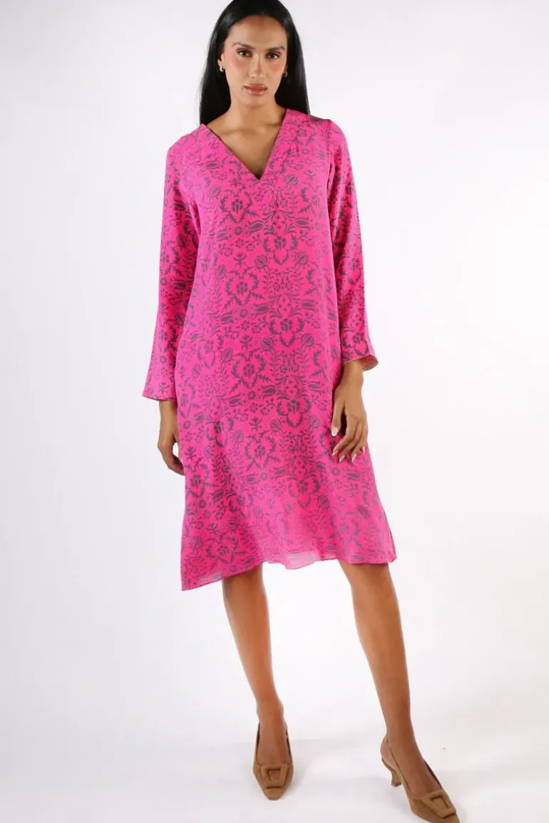 Anupamaa Monica Tuscan Dress In Fuchsia