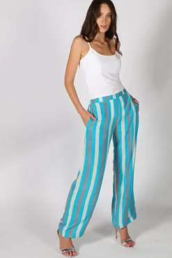 Anupamaa Palazzo Stripe Pant In Aqua
