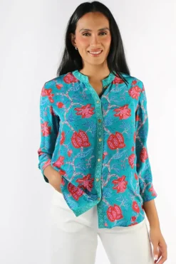 Anupamaa Panama Bouquet Top In Steel