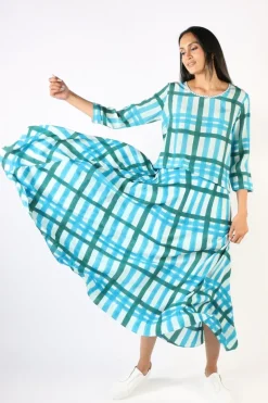 Anupamaa Plaid Check Skirt In Teal
