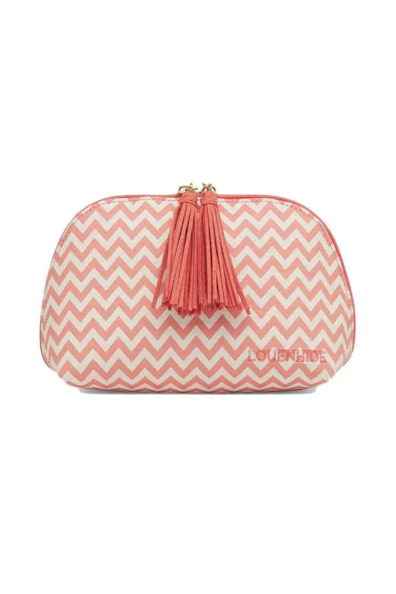 Baby Audrey Chevron Make Up Bag In Peach