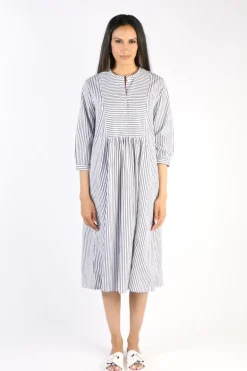 Bagruu Brunei Single Stripe Dress In Navy