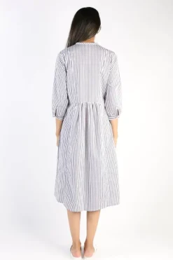 Bagruu Brunei Single Stripe Dress In Navy