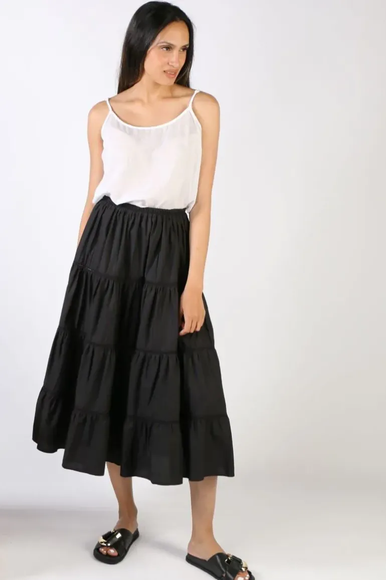 Bagruu Diwali Lace Skirt In Black