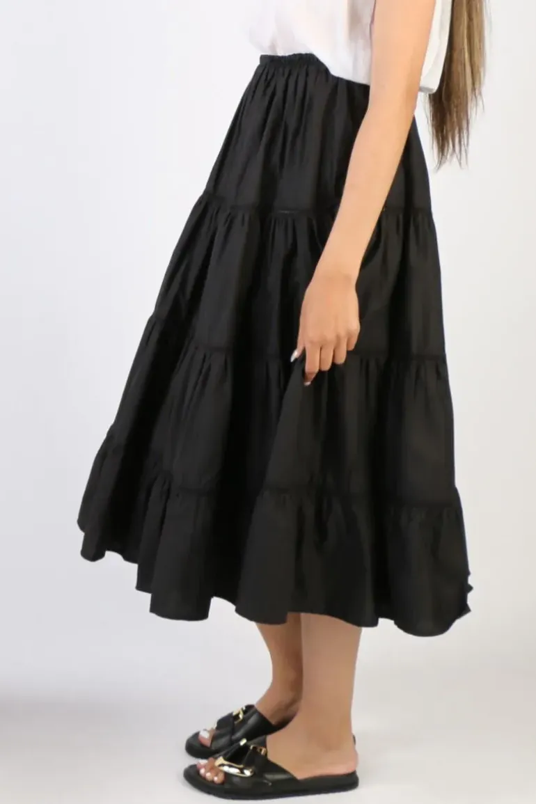 Bagruu Diwali Lace Skirt In Black