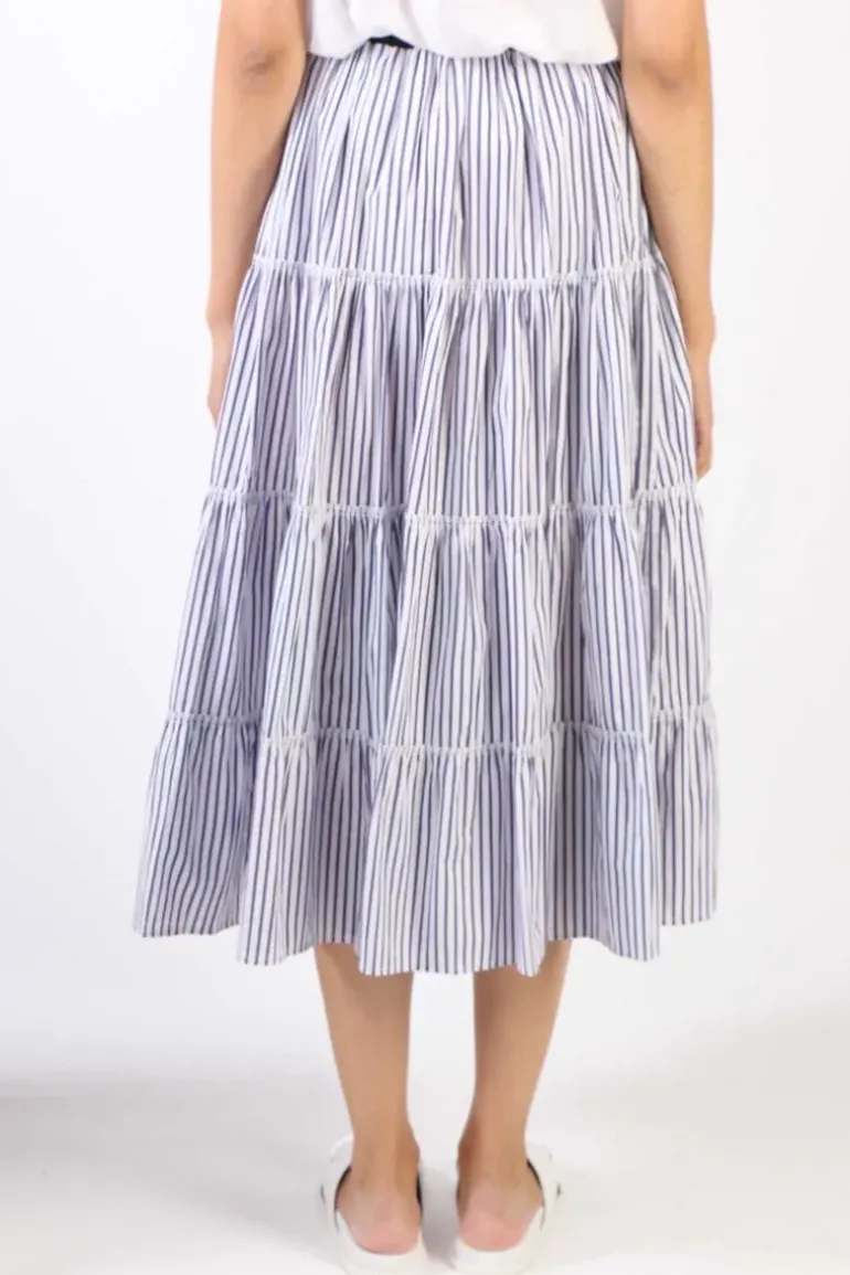 Bagruu Diwali Single Stripe Skirt In Navy