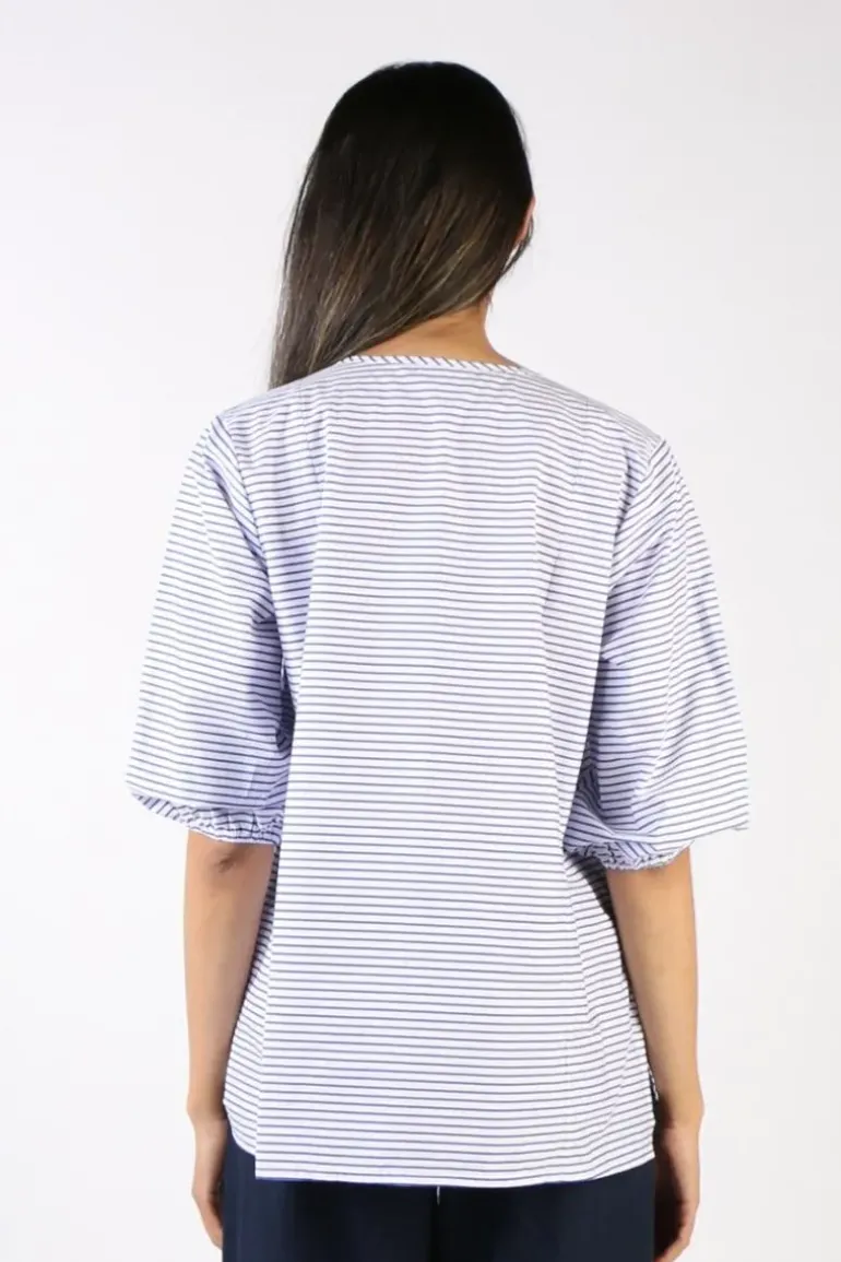 Bagruu Elka Classic Stripe Top In Blue