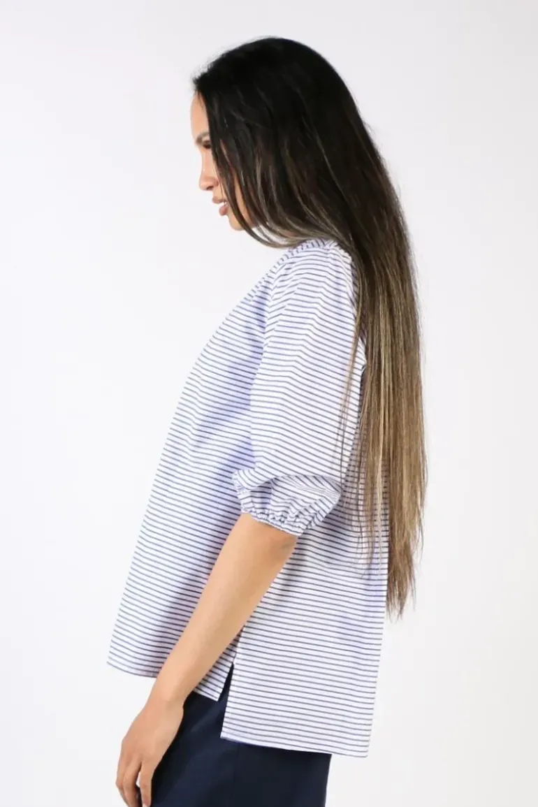 Bagruu Elka Classic Stripe Top In Blue
