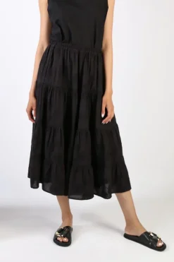 Bagruu Embroidered Cotton Skirt In Black