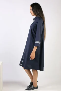 Bagruu Harvey Trim Dress In Navy