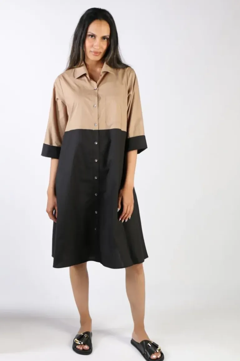 Bagruu Harvey Two Tone Dress In Black