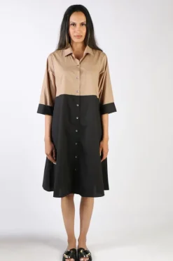 Bagruu Harvey Two Tone Dress In Black