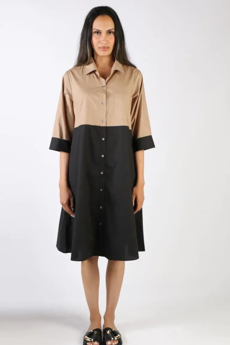 Bagruu Harvey Two Tone Dress In Black