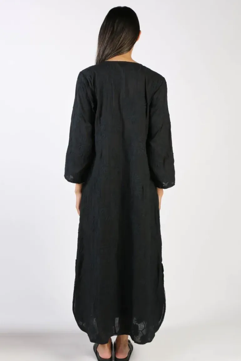 Bagruu Helena Embroidered Dress In Black