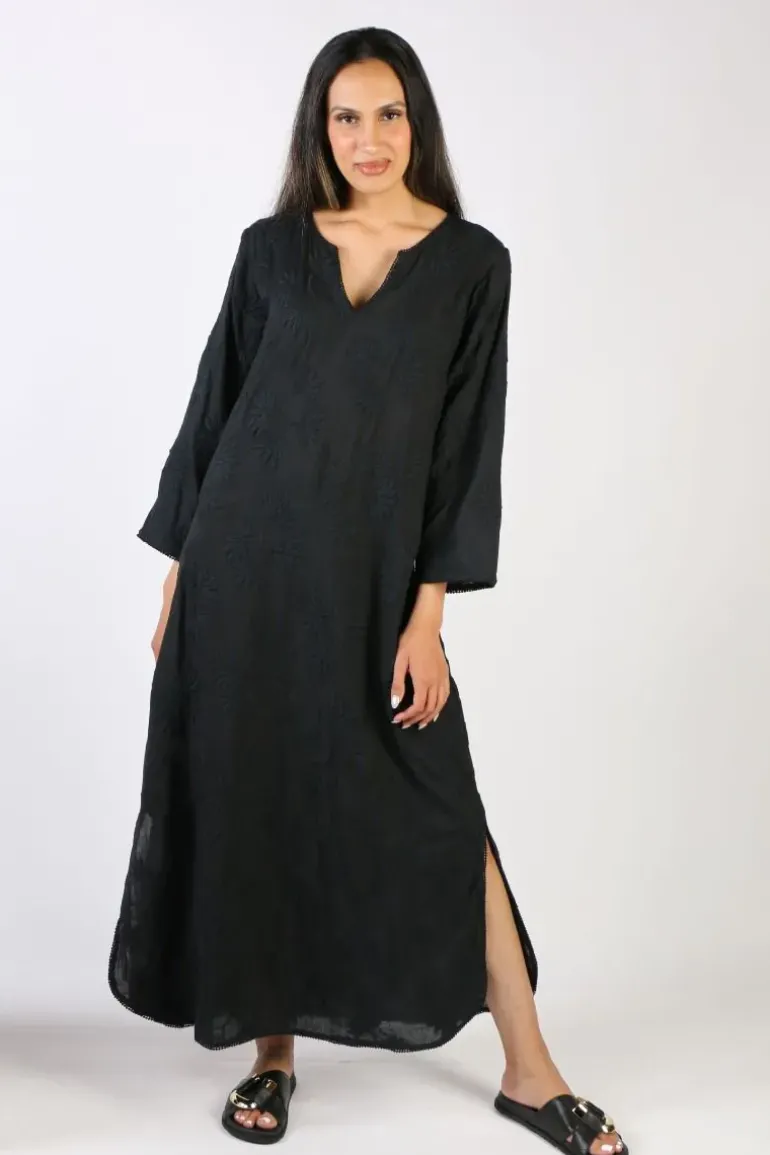 Bagruu Helena Embroidered Dress In Black