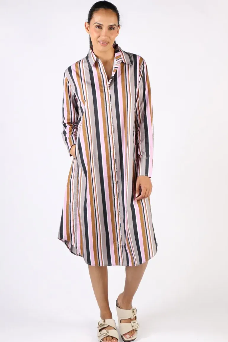 Bagruu Jerry Dress In Bold Stripe