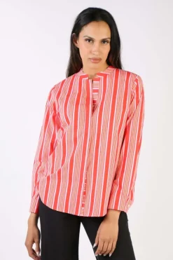 Bagruu Rathore Candy Stripe Shirt In Red