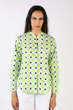 Bagruu Rathore Check Shirt In Lime
