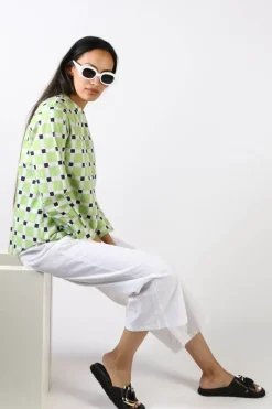Bagruu Rathore Check Shirt In Lime