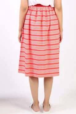 Bagruu Saki Candy Stripe Skirt In Red