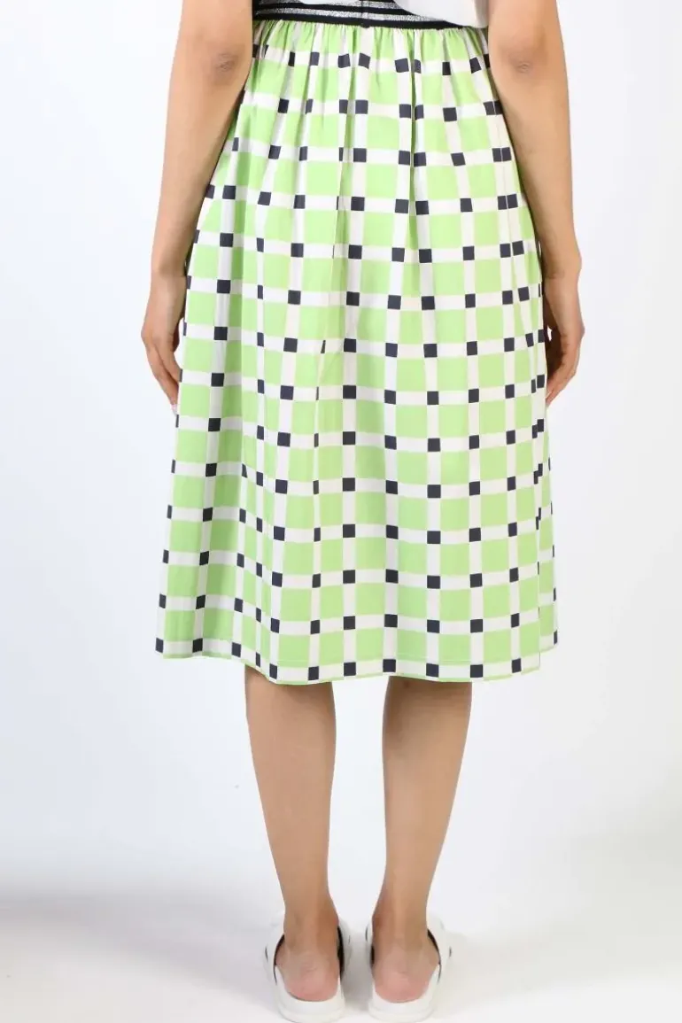 Bagruu Saki Check Skirt In Lime