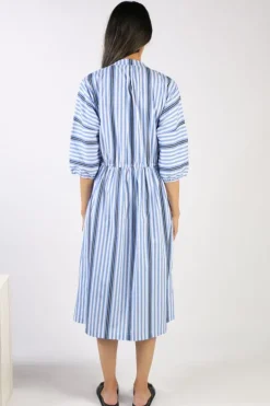 Bagruu Songkee Surf Stripe Dress In Blue
