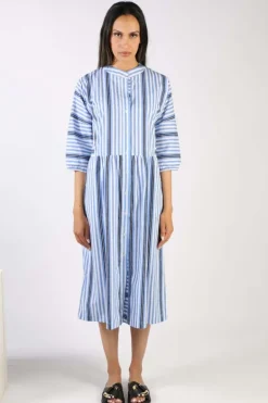 Bagruu Songkee Surf Stripe Dress In Blue