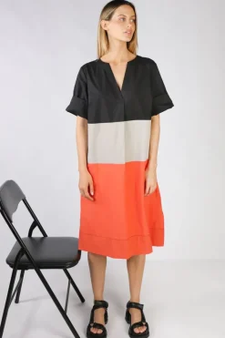 Bagruu Susie Colour Block Dress In Multi