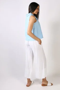 Blueberry Cowl Neck Top In Sky
