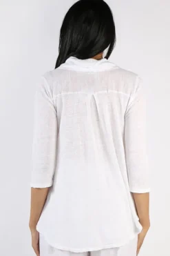 Blueberry Cowl Neck Top In White