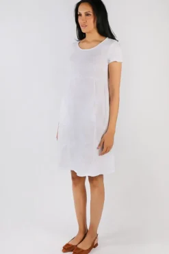 Blueberry Embroidered Swing Dress In White