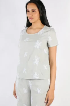 Blueberry Embroidered Top In Pearl