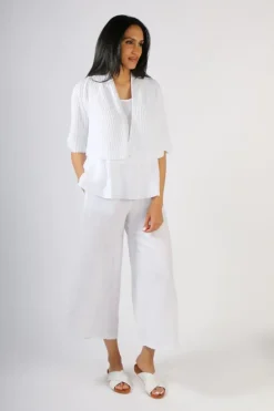 Blueberry Fishermans Knit Cardigan In White
