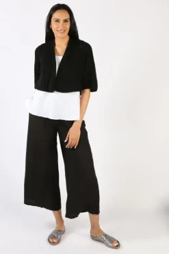 Blueberry Fishermans Knit Cardigan In Black