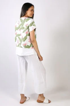 Blueberry Linen Tee In Palm