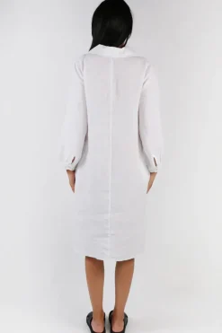 Blueberry Maria Pia Shirt Dress In White