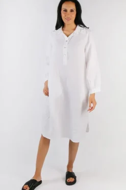 Blueberry Maria Pia Shirt Dress In White