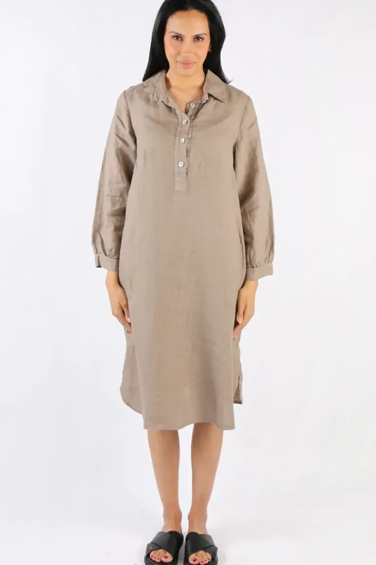Blueberry Maria Pia Shirt Dress In Fango
