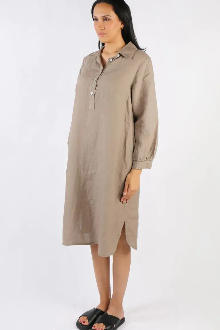 Blueberry Maria Pia Shirt Dress In Fango