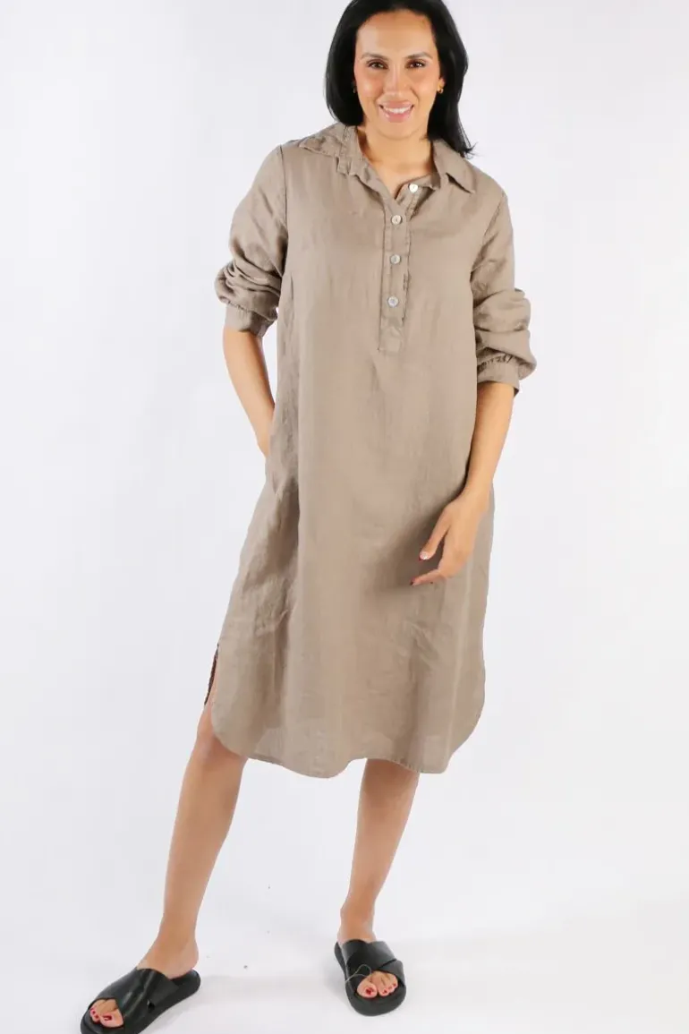 Blueberry Maria Pia Shirt Dress In Fango