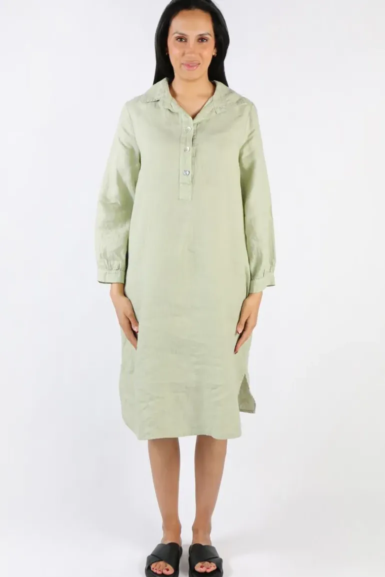 Blueberry Maria Pia Shirt Dress In Sage