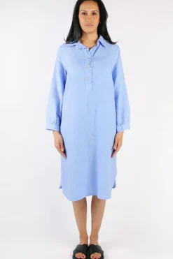 Blueberry Maria Pia Shirt Dress In Cornflower